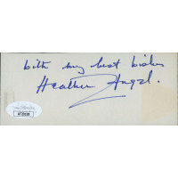 Heather Angel Actress Signed 2x5 Cut Index Card JSA Authenticated Heather Angel Actress Signed 2x5 Cut Index Card JSA Authenticated