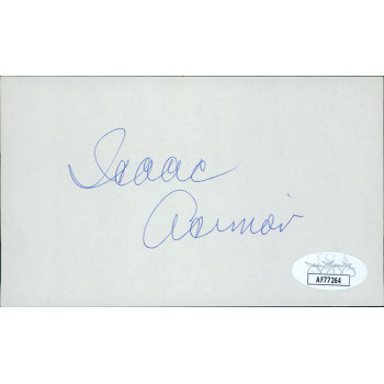 Isaac Asimov Author Writer Signed 3x5 Index Card JSA Authenticated