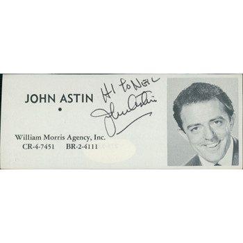 John Astin Actor Signed 2x4.5 Directory Cut JSA Authenticated John Astin Actor Signed 2x4.5 Directory Cut JSA Authenticated