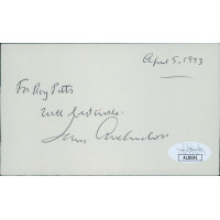 Louis Auchincloss Novelist Historian Signed 3x5 Index Card JSA Authenticated Louis Auchincloss Novelist Historian Signed 3x5 Index Card JSA Authenticated