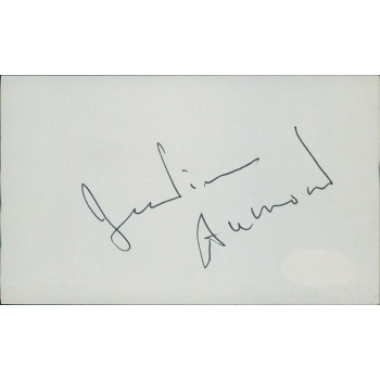 Jean-Pierre Aumont Actor Signed 3x5 Index Card JSA Authenticated