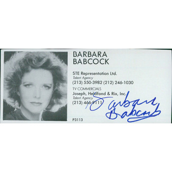 Barbara Babcock Actress Model Signed 2x4 Directory Cut JSA Authenticated