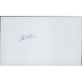 Rex Barber WWII Ace Fighter Pilot Signed 3x5 Index Card JSA Authenticated