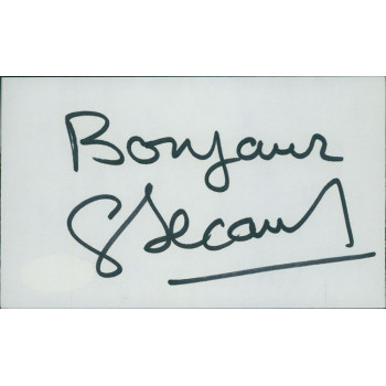 Gilbert Becaud Jazz Singer Musician Signed 3x5 Index Card JSA Authenticated