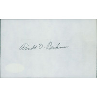 Arnold Beckman Chemist Inventor Signed 3x5 Index Card JSA Authenticated