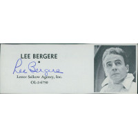Lee Bergere Actor Signed 2x5 Directory Cut JSA Authenticated Lee Bergere Actor Signed 2x5 Directory Cut JSA Authenticated