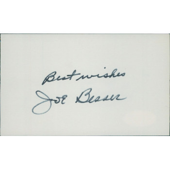 Joe Besser Actor Signed 3x5 Index Card JSA Authenticated