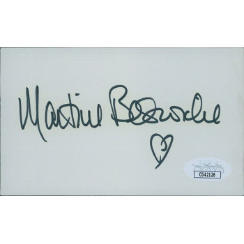 Martine Beswick Actress Signed 3x5 Index Card JSA Authenticated