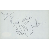 Honor Blackman Actress Signed 3x5 Index Card JSA Authenticated Honor Blackman Actress Signed 3x5 Index Card JSA Authenticated