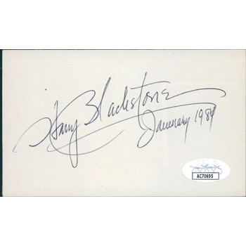 Harry Blackstone Jr. Magician Signed 3x5 Index Card JSA Authenticated
