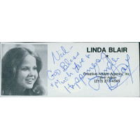 Linda Blair Actress Signed 2x4.5 Directory Cut JSA Authenticated Linda Blair Actress Signed 2x4.5 Directory Cut JSA Authenticated