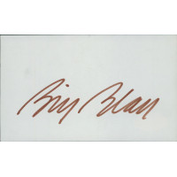 Bill Blass Fashion Designer Signed 3x5 Index Card JSA Authenticated