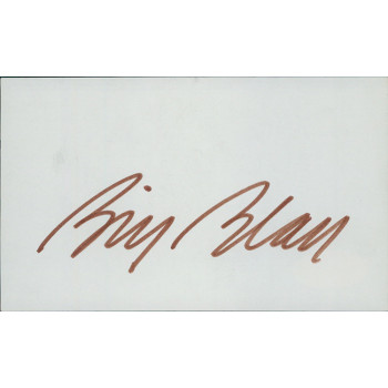 Bill Blass Fashion Designer Signed 3x5 Index Card JSA Authenticated Bill Blass Fashion Designer Signed 3x5 Index Card JSA Authenticated
