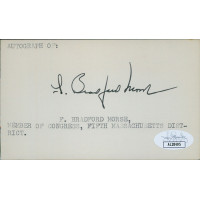 Frank Bradford Morse Massachusetts Congressman Signed 3x5 Index Card JSA Authen Frank Bradford Morse Massachusetts Congressman Signed 3x5 Index Card JSA Authen