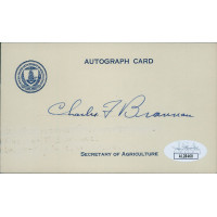 Charles Brannan Secretary of Agriculture Signed 3x5 Index Card JSA Authenticated Charles Brannan Secretary of Agriculture Signed 3x5 Index Card JSA Authenticated