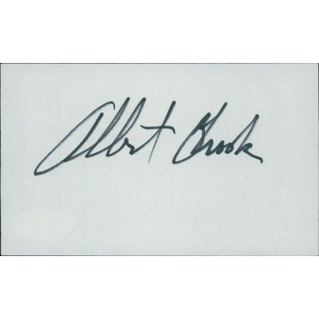 Albert Brooks Actor Writer Signed 3x5 Index Card JSA Authenticated