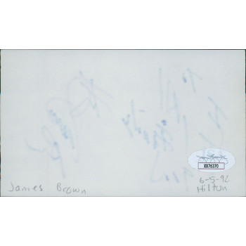 James Brown Musician King of Soul Signed 3x5 Index Card JSA Authenticated