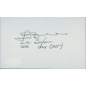 Lloyd M. Bucher USS Pueblo Commander Signed 3x5 Index Card JSA Authenticated