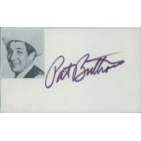 Pat Buttram Actor Signed 3x5 Index Card JSA Authenticated Pat Buttram Actor Signed 3x5 Index Card JSA Authenticated