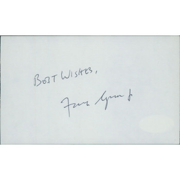 Frank Capra Jr. Producer Signed 3x5 Index Card JSA Authenticated
