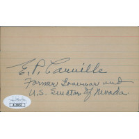 Edward Carville Nevada Governor Senator Signed 3x5 Index Card JSA Authenticated Edward Carville Nevada Governor Senator Signed 3x5 Index Card JSA Authenticated