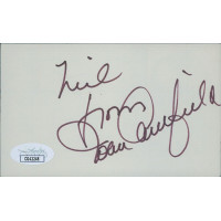 Joan Caulfield Actress Model Signed 3x5 Index Card JSA Authenticated