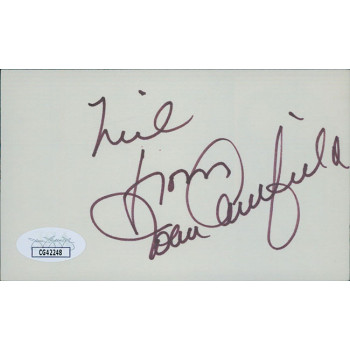 Joan Caulfield Actress Model Signed 3x5 Index Card JSA Authenticated