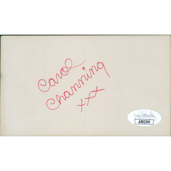 Carol Channing Actress Signed 3x5 Index Card JSA Authenticated