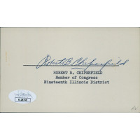 Robert Chiperfield Illinois Congressman Signed 3x5 Index Card JSA Authenticated Robert Chiperfield Illinois Congressman Signed 3x5 Index Card JSA Authenticated