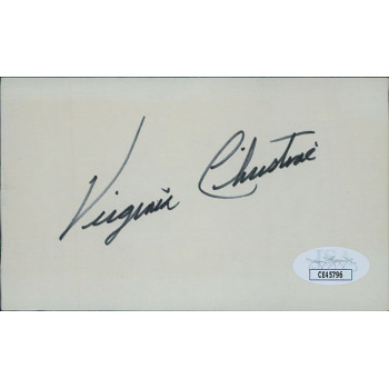 Virginia Christine Actress Signed 3x5 Index Card JSA Authenticated