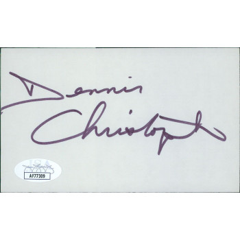 Dennis Christopher Actor Signed 3x5 Index Card JSA Authenticated