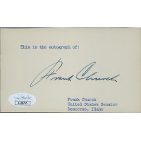 Frank Church Idaho Senator Signed 3x5 Index Card JSA Authenticated Frank Church Idaho Senator Signed 3x5 Index Card JSA Authenticated