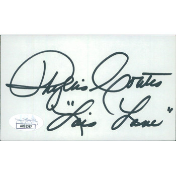 Phyllis Coates Actress Signed 3x5 Index Card JSA Authenticated