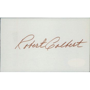 Robert Colbert Actor Signed 3x5 Index Card JSA Authenticated