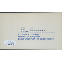 William Colmer Mississippi Congressman Signed 3x5 Index Card JSA Authenticated