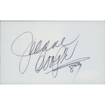 Jeanne Cooper Actress Signed 3x5 Index Card JSA Authenticated