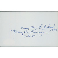 Douglas Corrigan Aviator Wrong Way Signed 3x5 Index Card JSA Authenticated Douglas Corrigan Aviator Wrong Way Signed 3x5 Index Card JSA Authenticated