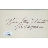 Norris Cotton New Hampshire Congressmen Senator Signed 3x5 Index Card JSA Authen Norris Cotton New Hampshire Congressmen Senator Signed 3x5 Index Card JSA Authen