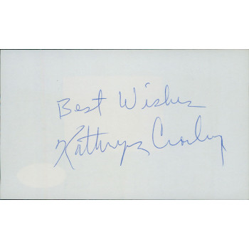 Kathryn Crosby Actress Signed 3x5 Index Card JSA Authenticated