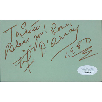 Fifi D'Orsay Actress Signed 3x5 Index Card JSA Authenticated Personalized