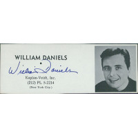 William Daniels Actor Signed 2x5 Directory Cut JSA Authenticated William Daniels Actor Signed 2x5 Directory Cut JSA Authenticated