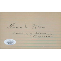 Frank M. Dixon Alabama Governor Signed 3x5 Index Card JSA Authenticated Frank M. Dixon Alabama Governor Signed 3x5 Index Card JSA Authenticated