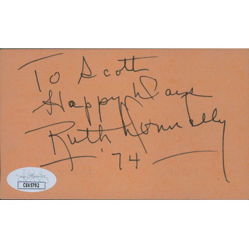 Ruth Donnelly Actress Signed 3x5 Index Card JSA Authenticated Personalized