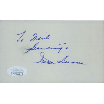 Irene Dunne Actress Signed 3x5 Index Card JSA Authenticated Personalized Irene Dunne Actress Signed 3x5 Index Card JSA Authenticated Personalized