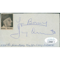 Jimmy Durante Actor Comedian Signed 2.5x4.5 Cut Page JSA Authenticated Jimmy Durante Actor Comedian Signed 2.5x4.5 Cut Page JSA Authenticated