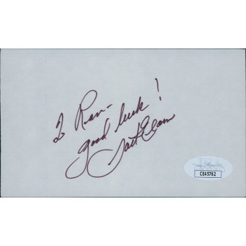 Jack Elam Actor Signed 3x5 Index Card JSA Authenticated Personalized