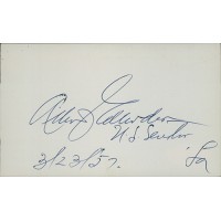 Allen Ellender Louisiana Senator Signed 3x5 Index Card JSA Authenticated