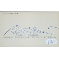 Robert Ellsworth Kansas Congressmen Signed 3x5 Index Card JSA Authenticated Robert Ellsworth Kansas Congressmen Signed 3x5 Index Card JSA Authenticated