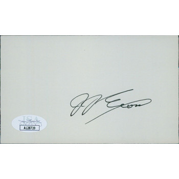 J. James Exon Nebraska Governor Senator Signed 3x5 Index Card JSA Authenticated