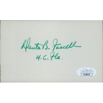Dante Fascell Florida Congressmen Signed 3x5 Index Card JSA Authenticated